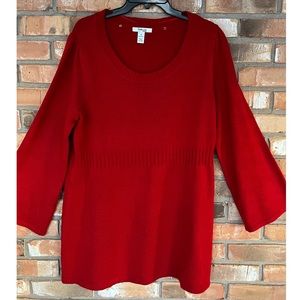 Style & Co Women’s Scoop Neck Red Sweater Size 1X